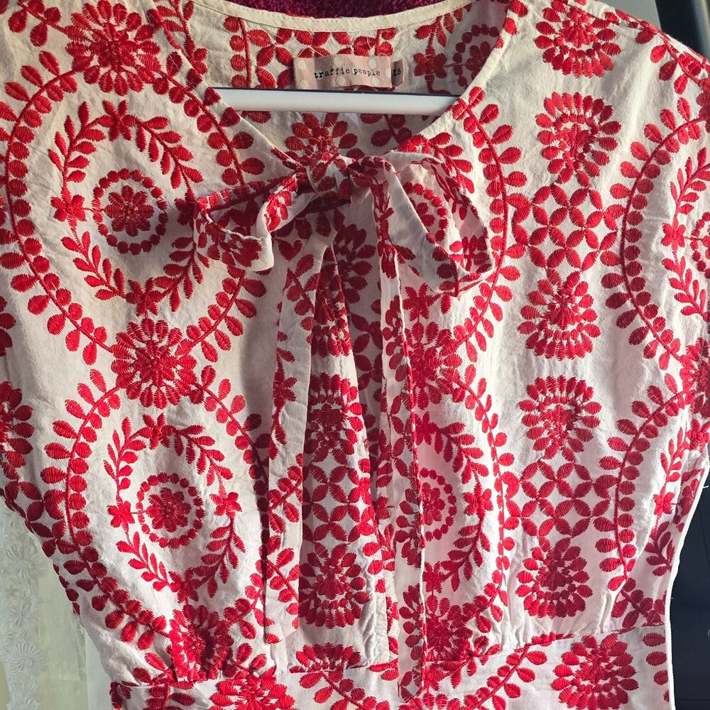 Traffic People Le Lenu Mini Dress, Red white XS